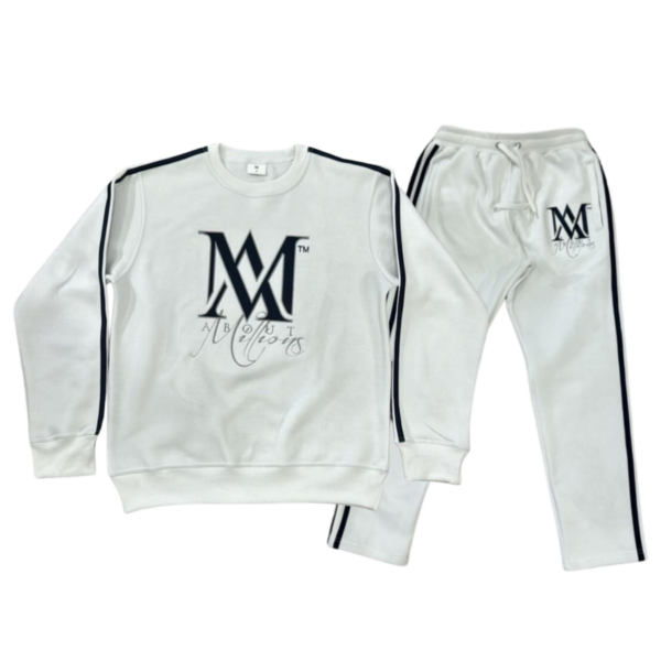Unisex Navy Blue and Silver Sweatshirt And Track Pant Combo By About Millions