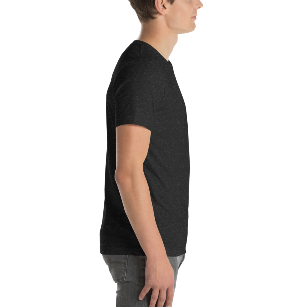 Side profile of man in black t-shirt